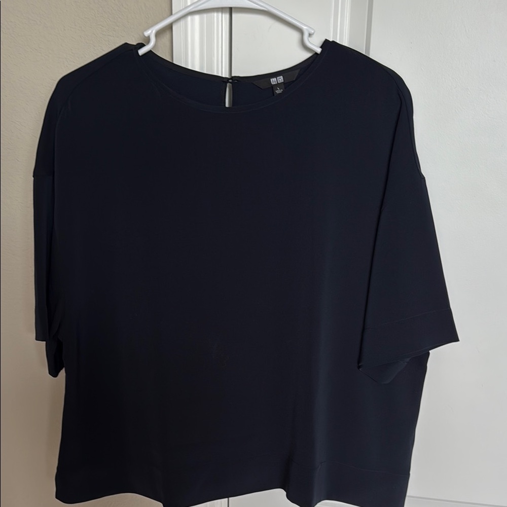 Uniqlo Navy Oversized Boxy T-Shirt